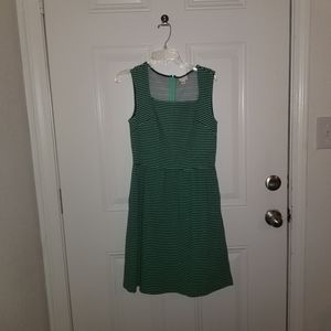 Green and Navy Striped Dress